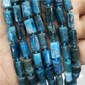 Natural Apatite Beads Blue Tube, approx 7-14mm