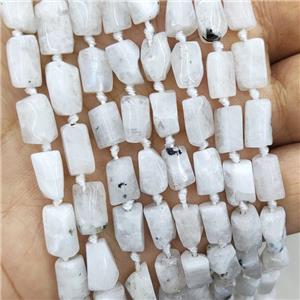 Natural White Moonstone Tube Beads, approx 7-14mm