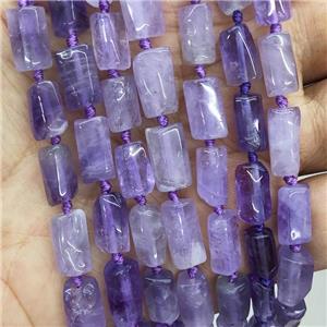 Natural Purple Amethyst Tube Beads, approx 7-14mm