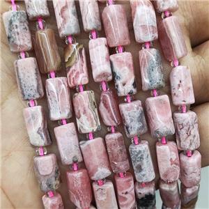 Natural Argentina Rhodochrosite Beads Pink Tube, approx 7-14mm