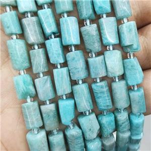 Natural Green Amazonite Beads Tube, approx 7-14mm