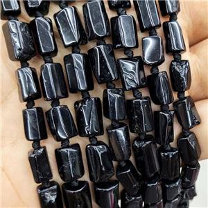 Natural Black Tourmaline Beads Tube, approx 7-14mm