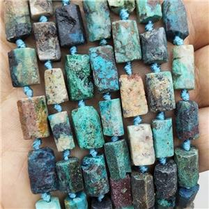 Natural Turquoise Beads Green Tube, approx 7-14mm