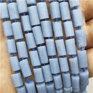 Natural Blue Angelite Beads Tube, approx 7-14mm