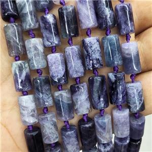 Natural Purple Fluorite Beads Column, approx 7-14mm