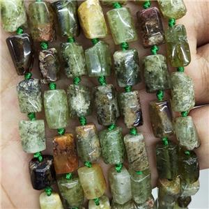 Natural Green Garnet Beads Tube, approx 7-14mm