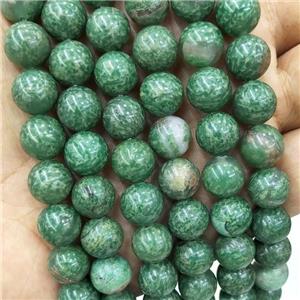 Natural African Jasper Beads Green Dye Smooth Round, approx 10mm dia
