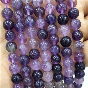 Natural Purple Fluorite Beads Smooth Round, approx 6mm dia