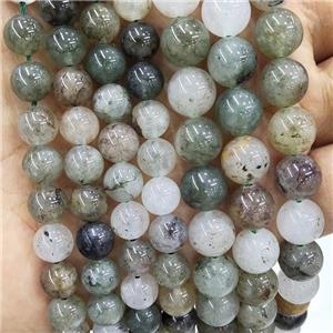 Natural African Chlorite Quartz Beads Green Smooth Round, approx 12mm dia