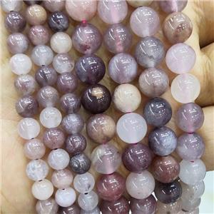 Purple Strawberry Quartz Beads B-Grade Smooth Round, approx 12mm dia