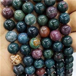 Natural Bloodstone Beads Multicolor Smooth Round, approx 10mm dia