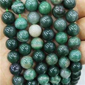 Green Verdite Beads Smooth Round Kmaite, approx 8mm dia