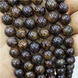 Natural Bronzite Beads Smooth Round, approx 6mm dia