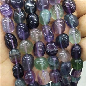 Natural Fluorite Beads Multicolor Chips Freeform, approx 9-12mm