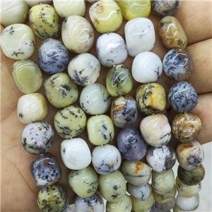 Natural Moss Opal Beads Yellow Chips Freeform, approx 9-12mm