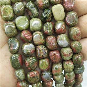 Natural Unakite Chips Beads Green Freeform, approx 9-12mm