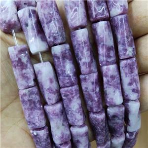 Purple Lepidolite Beads Twist Tube, approx 10-20mm, 22pcs per st