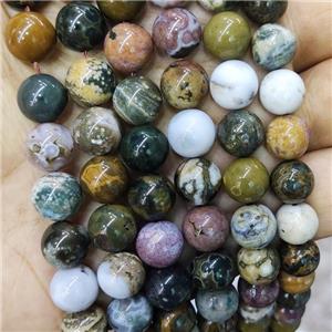 Natural Ocean Agate Beads Multicolor Smooth Round, approx 10mm dia