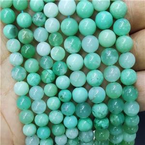 Natural Australian Chrysoprase Beads Green AA-Grade Smooth Round, approx 7mm dia