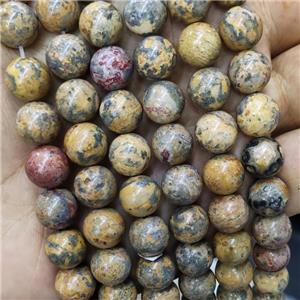 Yellow LeopardSkin Jasper Beads Smooth Round, approx 12mm