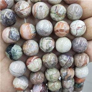 Natural Ocean Jasper Beads Green Smooth Round, approx 14mm dia