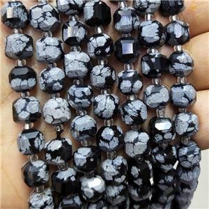 Natural Snowflake Jasper Beads Faceted Cube, approx 8-9mm