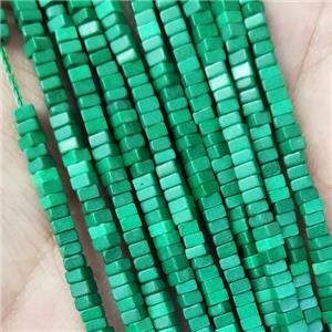 Green Oxidative Agate Square Beads, approx 1x2mm