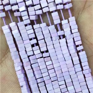 Lavender Oxidative Agate Square Beads, approx 1x2mm