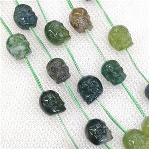 Natural Indian Agate Skull Beads Carved, approx 9-12mm, 12pcs per st