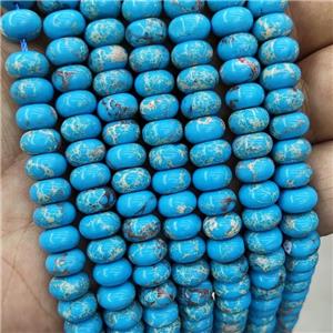 Blue Imperial Jasper Beads Dye Smooth Rondelle, approx 8mm