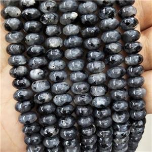 Black Labradorite Beads Larvikite Smooth Rondelle, approx 8mm