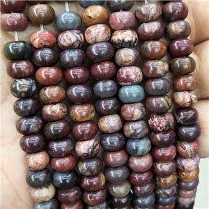 Red Picasso Jasper Beads Smooth Rondelle, approx 8mm