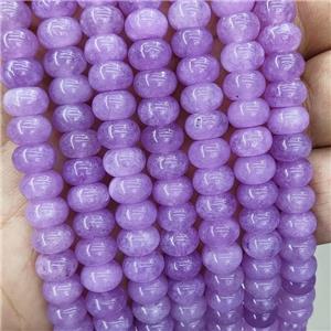 Jade Beads Lavender Dye Smooth Rondelle, approx 8mm