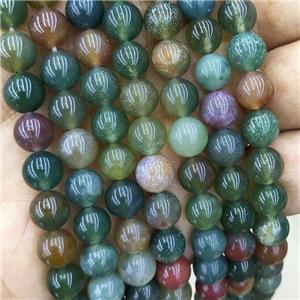 Natural Indian Agate Beads Multicolor Smooth Round, approx 10mm dia