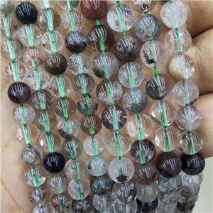 Natural Chlorite Quartz Beads Smooth Round, approx 4mm dia