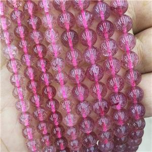 Natural Pink Strawberry Quartz Beads Smooth Round, approx 8mm dia