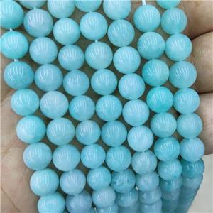 Natural Teal Amazonite Beads Smooth Round, approx 10mm dia
