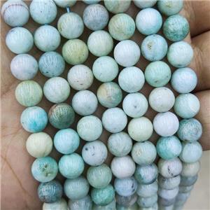 Natural Amazonite Beads Green B-Grade Smooth Round, approx 8mm dia