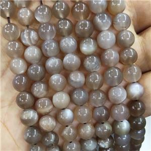 Natural Gray Moonstone Beads Smooth Round, approx 8mm dia