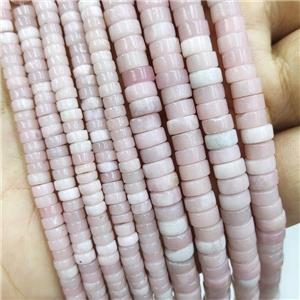 Chinese Pink Opal Heishi Beads, approx 3x6mm