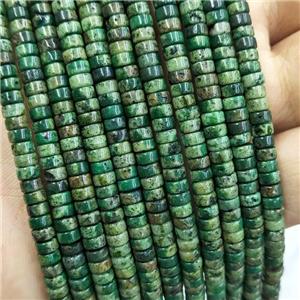 Chrysocolla Heishi Beads Green Dye, approx 3x6mm
