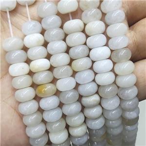 Aventurine Beads White Smooth Rondelle, approx 6x10mm