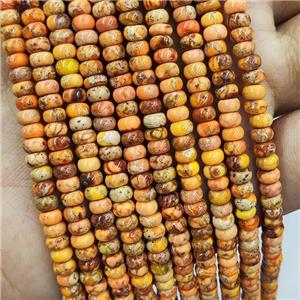 Orange Imperial Jasper Rondelle Beads Smooth, approx 3x4mm