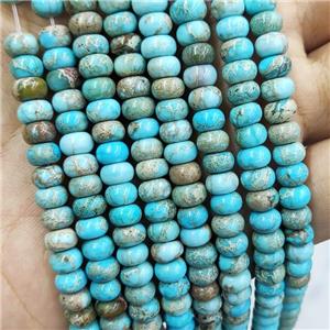 Blue Imperial Jasper Beads Smooth Rondelle, approx 4x6mm