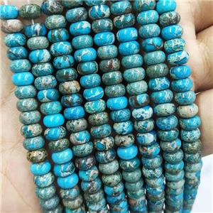 Blue Imperial Jasper Beads Smooth Rondelle, approx 4x6mm