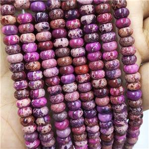 Fuchsia Imperial Jasper Beads Smooth Rondelle, approx 4x6mm