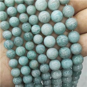 Natural Green Amazonite Beads Smooth Round, approx 6mm dia