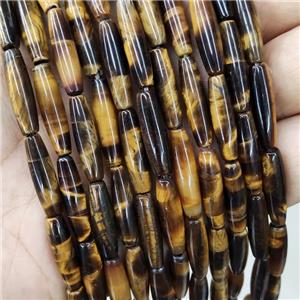 Natural Tiger Eye Stone Beads Rice, approx 5x20mm, 20pc per st