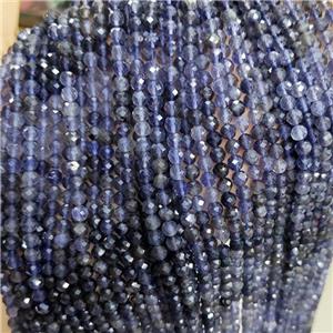 Natural Iolite Beads Faceted Round, approx 4mm