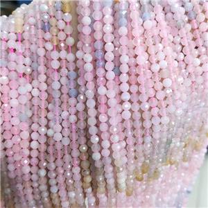 Natural Pink Morganite Beads Faceted Round, approx 4mm